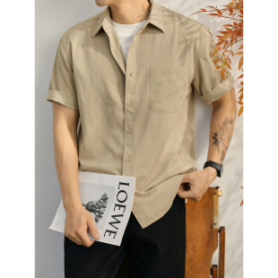 夏季 LUUD 衬衫 轻奢气质感口袋短袖 日常百搭褶感纹理叠穿衬衣 男士