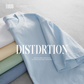 男圆领20支锭纺纱纯棉T恤衫 LUUD 微微落肩纯色打底短袖 百搭上衣