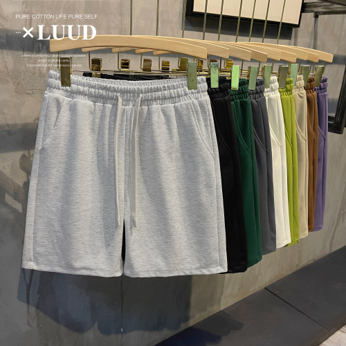 LUUD 透气百搭夏季休闲运动短裤男士简约抽绳直筒裤时尚韩版中裤
