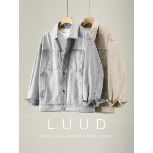 风外套 百搭水洗做旧多口袋翻领夹克男复古工装 LUUD cleanfit时尚