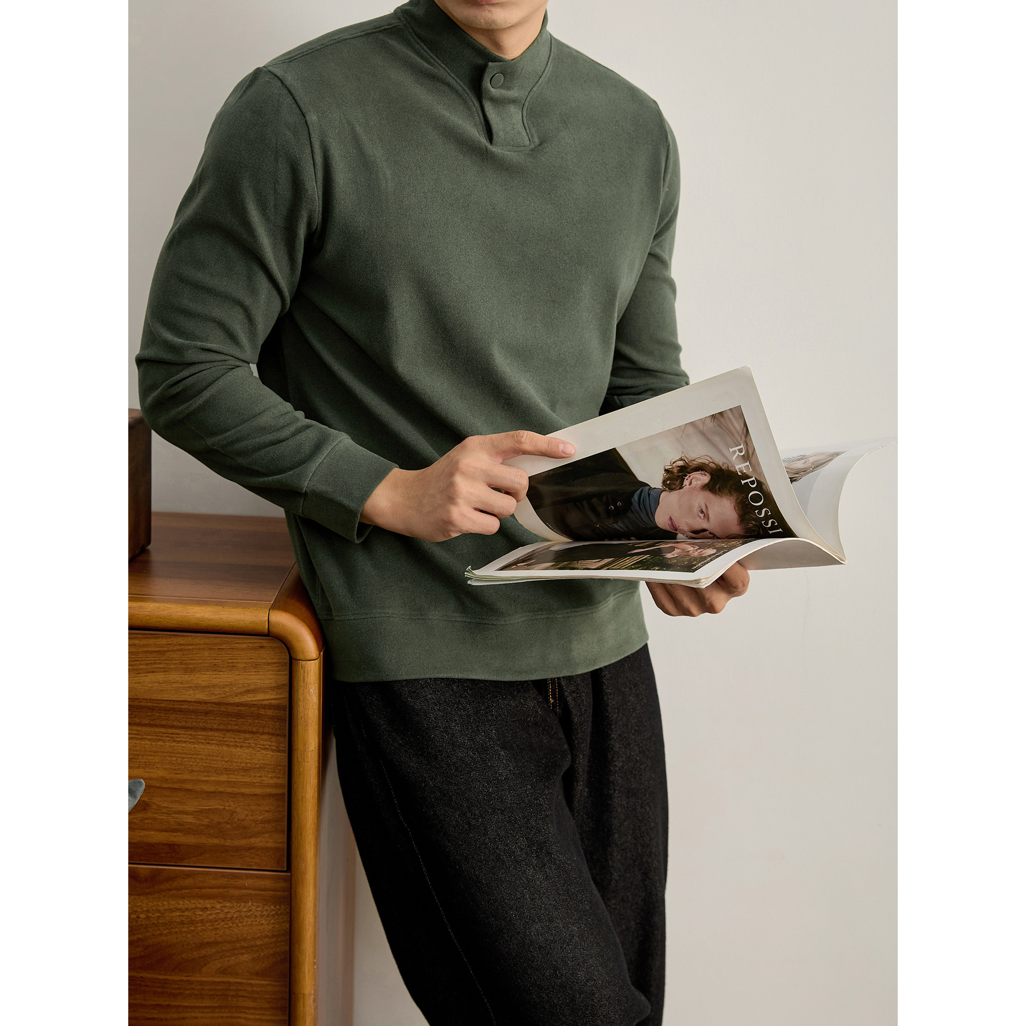 LUUD 优雅绅士都市通勤男士半高领卫衣冬季自发热保暖德绒打底衫,男装,卫衣,淘宝优惠券,粉丝福利购,淘宝优惠卷