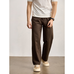 创意口袋休闲裤 莱赛尔天丝棉混纺个性 松弛斜纹肌理直筒长裤 LUUD