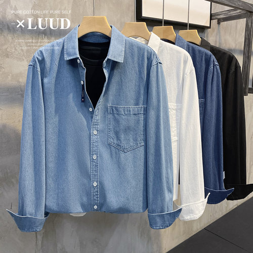 牛仔布外套休闲长袖复古衬衫