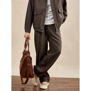 斜纹肌理老钱风休闲长裤 LUUD 春季 男士 都市轻简抗皱免烫直筒西裤