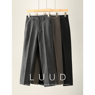 西裤 保暖毛呢锥形修身 男士 立体裁剪小直筒韩版 LUUD 休闲长裤 冬季