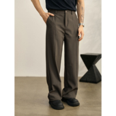分割线设计高级感免烫直筒阔腿长裤 LUUD 复古雅奢坠感休闲西裤 男