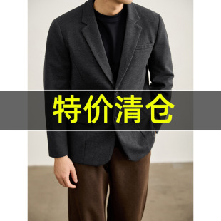 特价 外套男冬时髦知识分子西服单西 绵羊毛混纺重磅保暖毛呢西装