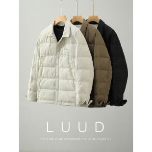 立领羽绒服男士 饰冬装 鸭绒休闲御寒保暖防风外套 立体英文装 LUUD