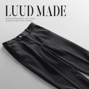 男士 直筒磨毛休闲裤 毛呢商务西裤 高级感半松紧阔腿长裤 冬季 LUUD