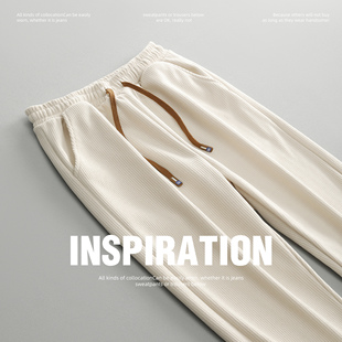 休闲百搭抽绳长裤 LUUD 潮牌宽松直筒阔腿裤 子男冬季 复古灯芯绒裤