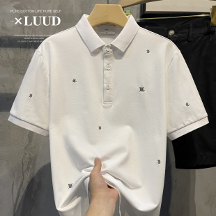 日常百搭保罗短袖 LUUD 设计感POLO衫 休闲小刺绣上衣 都市时尚 男士