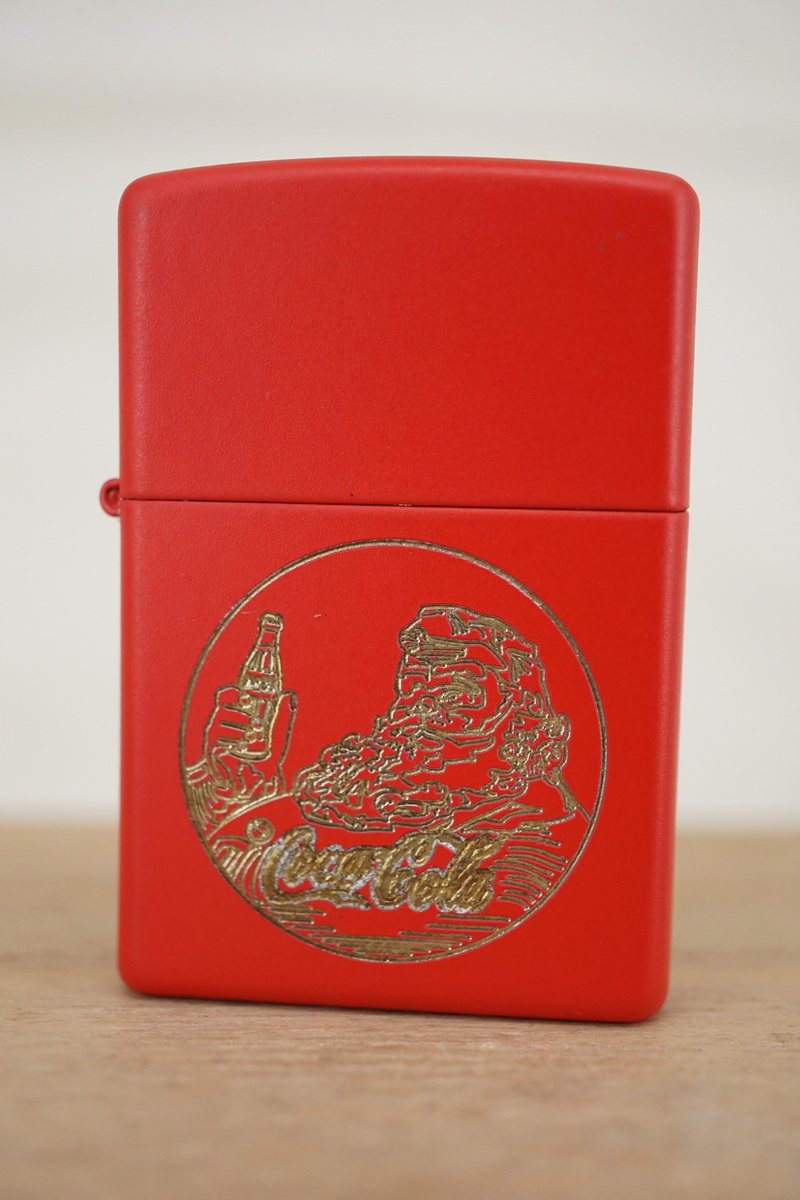 原装正版2001年L全新经典红哑漆联名可口可乐圣诞老人防风ZIPPO