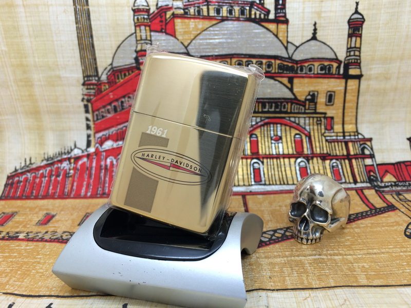 原装 1993年E全新纯铜镜面彩印历程1961哈雷会员防风打火机 zippo
