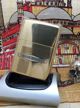 原装 1993年C全新纯铜镜面彩印历程1964哈雷会员防风打火机 zippo