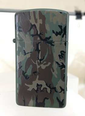 原装 1988年J全新双面迷彩哑漆窄机防风打火机 ZIPPO