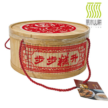 青田糖糕糕猪肉糕 白糖糯米糖糕糕点4000g竹篮礼盒特产年货原草苗