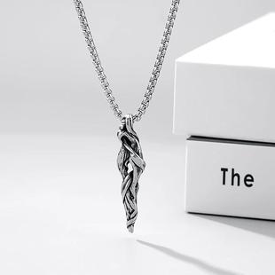 复古浮木项链男潮流个性长款毛衣链女士学生网红印第安枯木吊坠