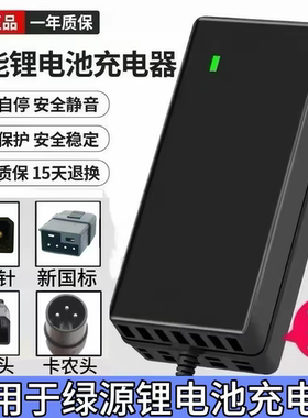 适用于绿源锂电池电动车充电器48V14AH20AH24AH通用2p两圆孔卡农