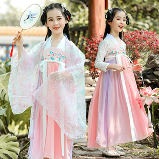 女童汉服夏季儿童装超仙襦裙小女孩古装古风抖音中国风连衣裙夏装