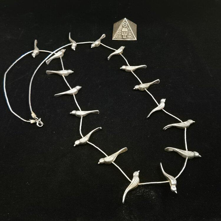 新款1950s美国印第安纳瓦霍部落小鸟恋物癖纯银古董百搭个性收藏