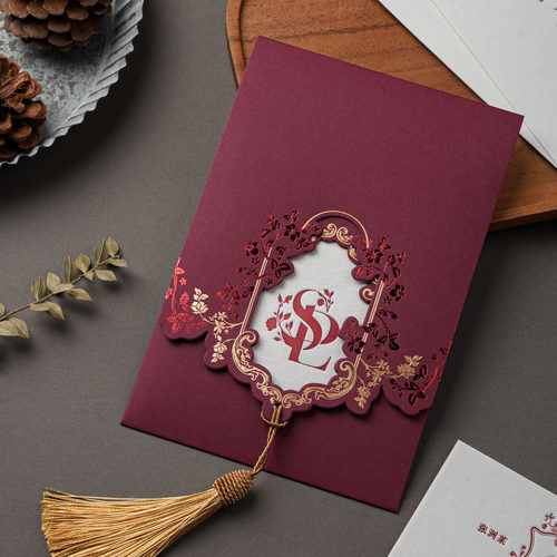 爱的协奏曲2025欧式婚礼喜帖定制高端结婚请帖凸印请柬玫瑰邀请函