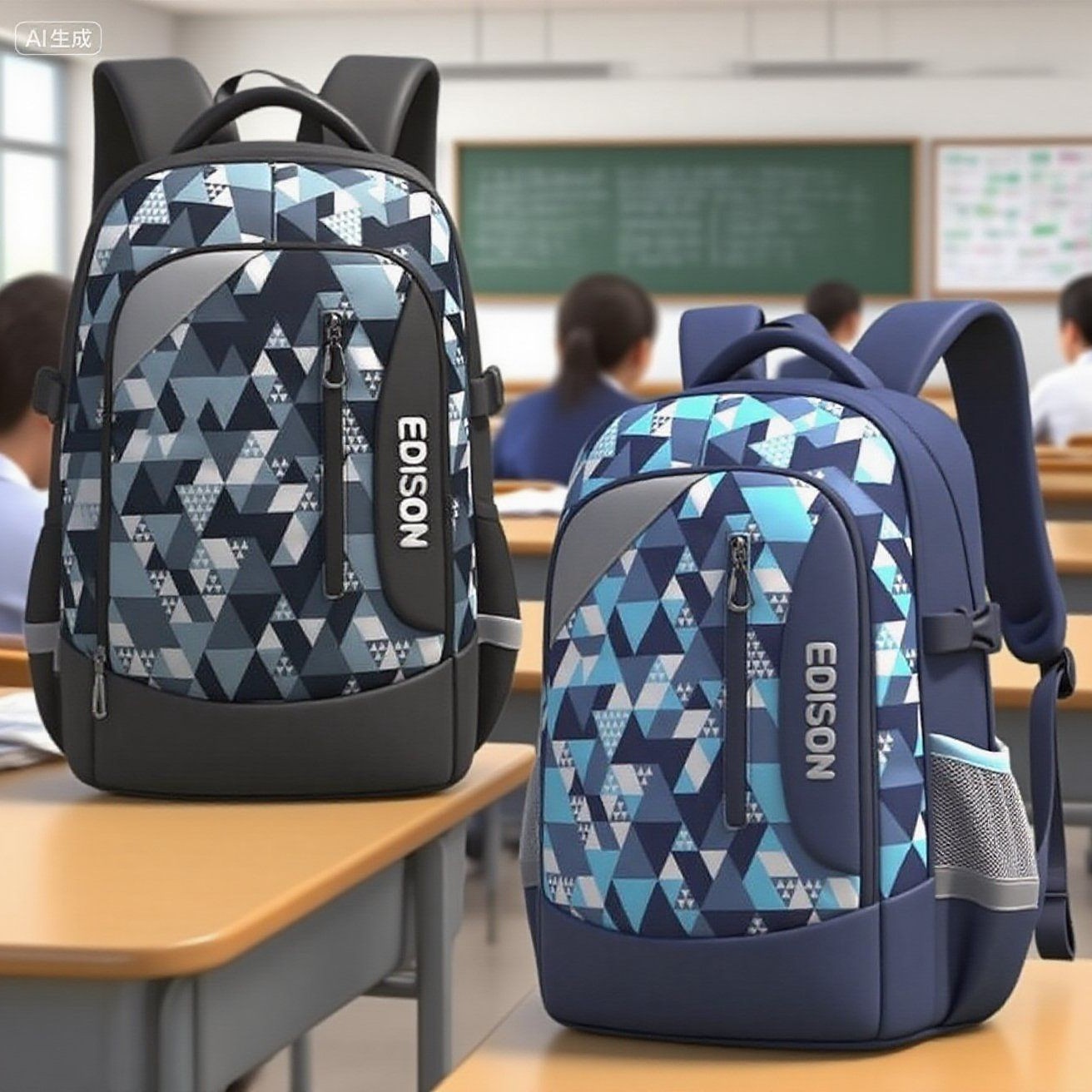 爱迪生书包男初中生2025新款中学生大容量高中生减负护脊防水