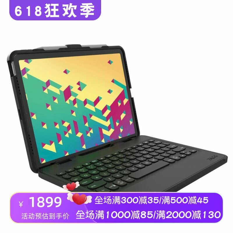 ZAGG Rugged Book 平板电脑保护壳键盘 背光 适用iPad Air 11英寸