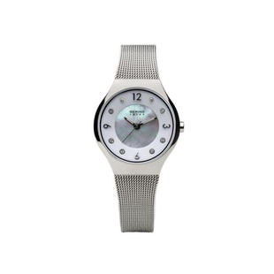 BERING/白令 女士手表 太阳能石英机芯不锈钢表带精致表盘防水50m