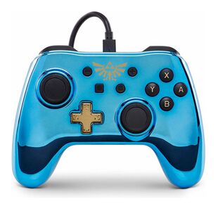 有线游戏手柄 Switch Nintendo 蓝色 Chrome Zelda 加强版 PowerA