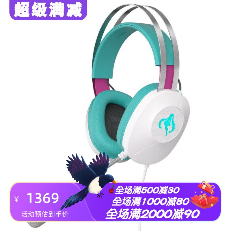 华硕H1GenII有线游戏耳机初音