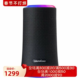 Soundcore/声阔Flare 2无线蓝牙音箱 防水360°沉浸式声音 灯光秀