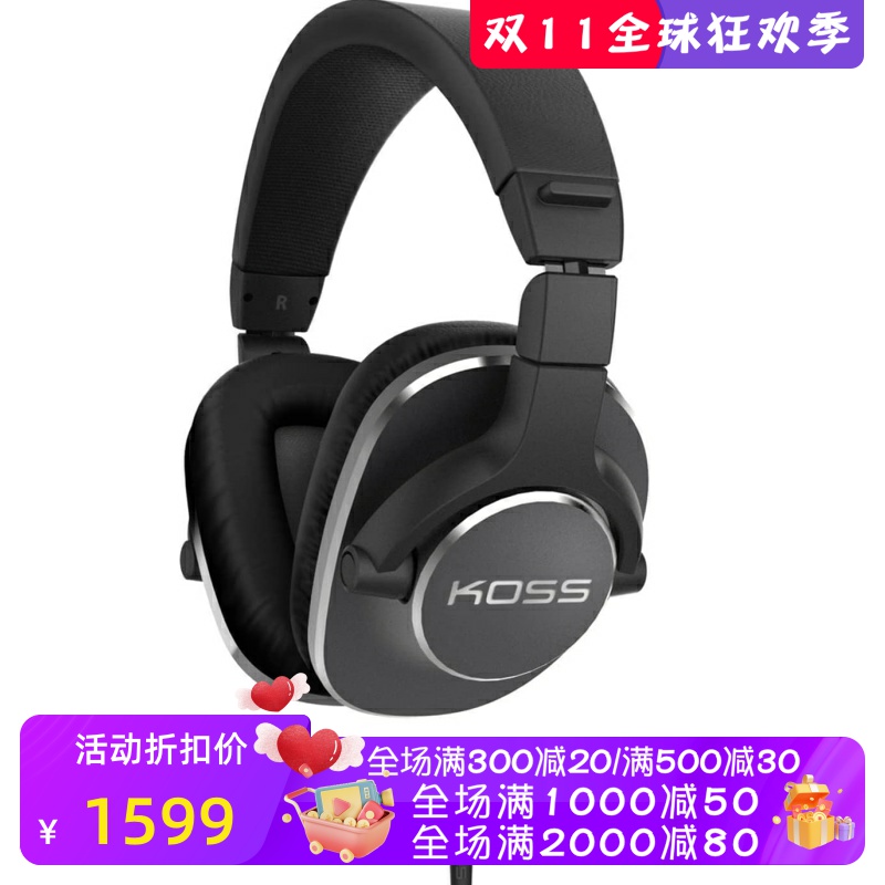 KOSS/高斯 Pro4S有线监听耳机 头戴式 舒适 录音室耳麦 音乐 黑色