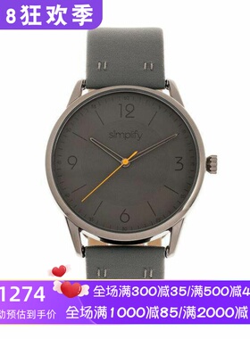 SIMPLIFY中性手表 石英机芯 镂空指针防眩光耐刮表盘Charcoal ONE