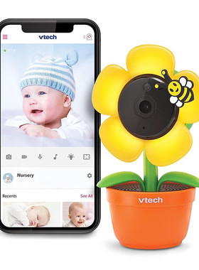 vtech/伟易达 RM9751婴儿看护摄像头 Wi-Fi 1080p全高清 黄色雏菊