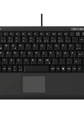 Keysonic KB-ACK-540U+有线键盘 迷你 带触摸板 办公 德语布局 黑