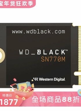 WD/西部数据 WD_BLACK SN770M内置固态硬盘SSD适用ROG Ally/Steam