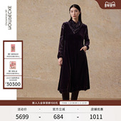 气质长裙修身 EXCEPTION例外女装 秋冬连衣裙丝绒长袖 裙子