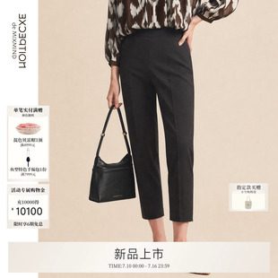 瘦瘦裤丨EXCEPTION例外官方新款卡普里休闲裤黑女夏修身九分裤子