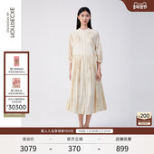连衣裙丝网印花工艺纯棉A字裙子衬衫 EXCEPTION例外女装 新中式 裙女
