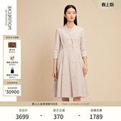 EXCEPTION例外女装 连衣裙提花图案打褶设计风衣外套 秋冬季