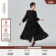 连衣裙抽褶设计七分袖 EXCEPTION例外女装 春季 立领裙子女