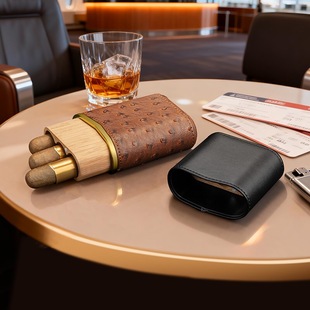 古巴雪茄保湿盒套盒雪松木便携雪茄套雪茄盒高档旅行雪茄套保湿套