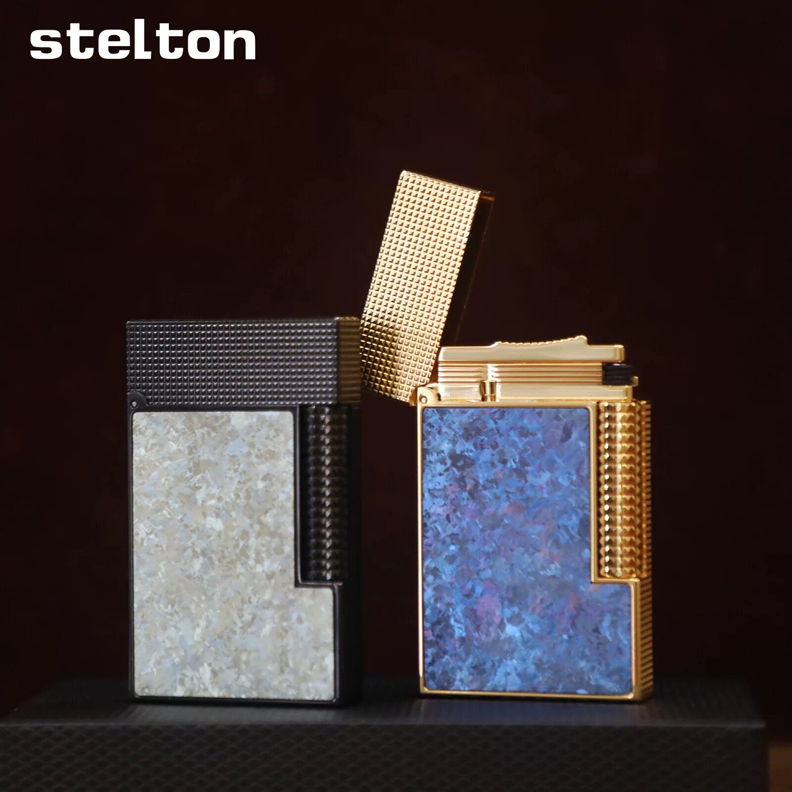 stelton斯特腾朗声打火机充气黄铜镶嵌钛金属侧滑轮高端个性礼品