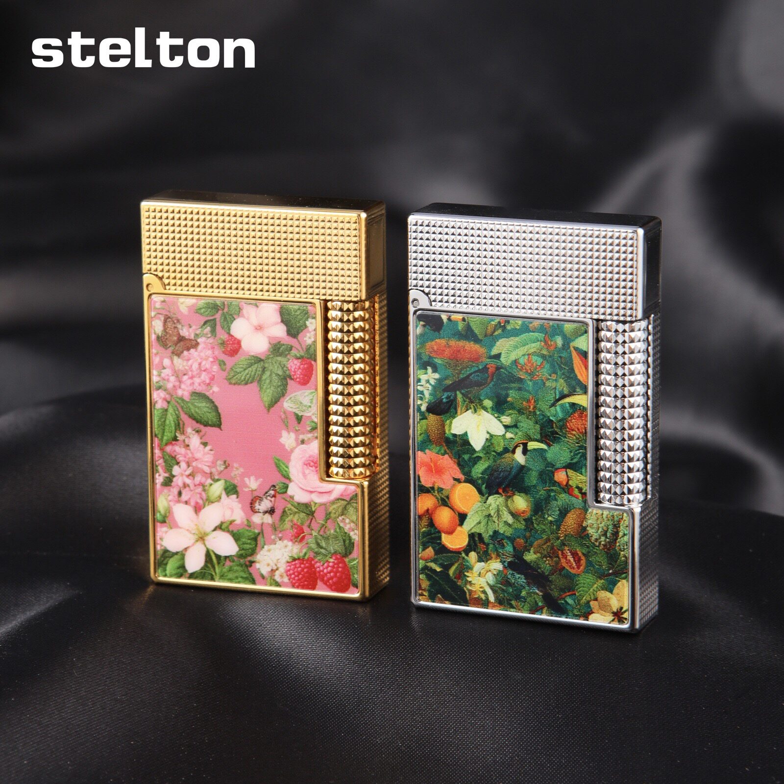 stelton斯特腾朗声打火机充气彩绘花簇丛林侧滑砂轮高端个性礼品
