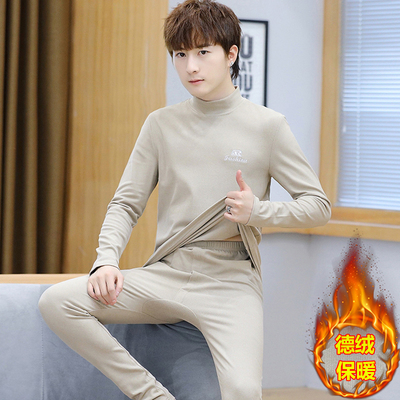 奥勃秋冬季男士德绒保暖内衣套装