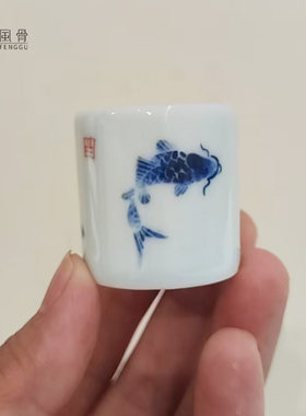 景德镇纯手绘青花主人杯盖置多款