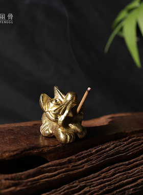 云南特色瓦猫黄铜手工线香香插