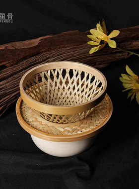 纯手工竹编咖啡滤网 手冲套装 环保滤杯架 慢生活Coffee Filter