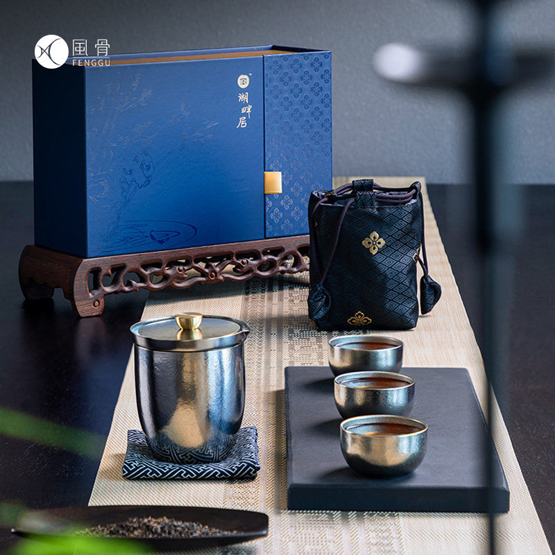 特美刻纯钛功夫茶具套装可刻logo