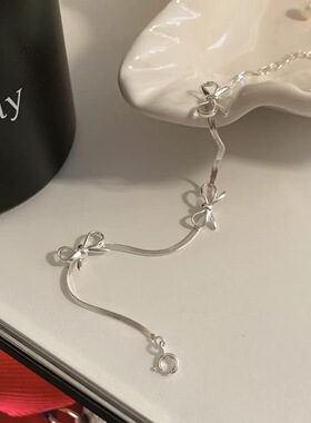 S925银蝴蝶结防过敏不掉色手链